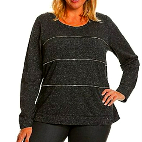 Lane Bryant Tops - Lane Bryant shimmer Sweatshirt Zipper Details